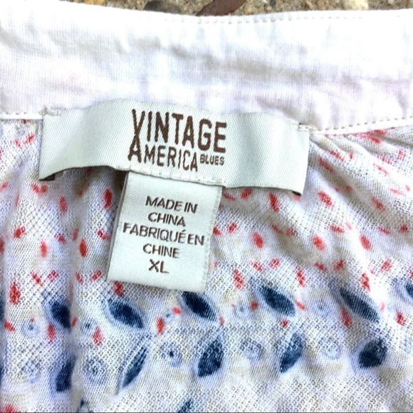 Vintage America Peasant Floral Cold Shoulder Top Size XL - Picture 2 of 7